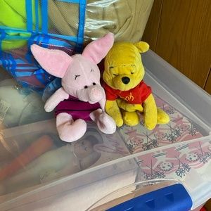 Vintage Winnie the Pooh and Piglet plush